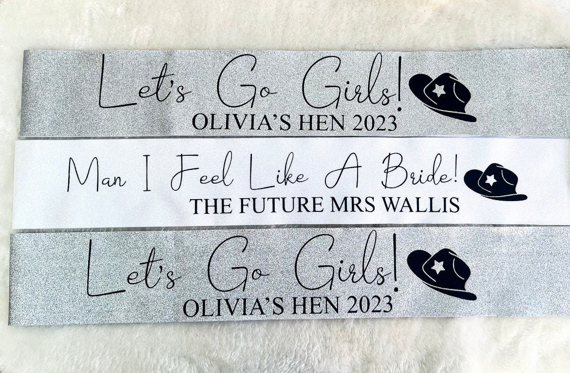 PERSONALISED BRIDAL PARTY GLITTER SASH