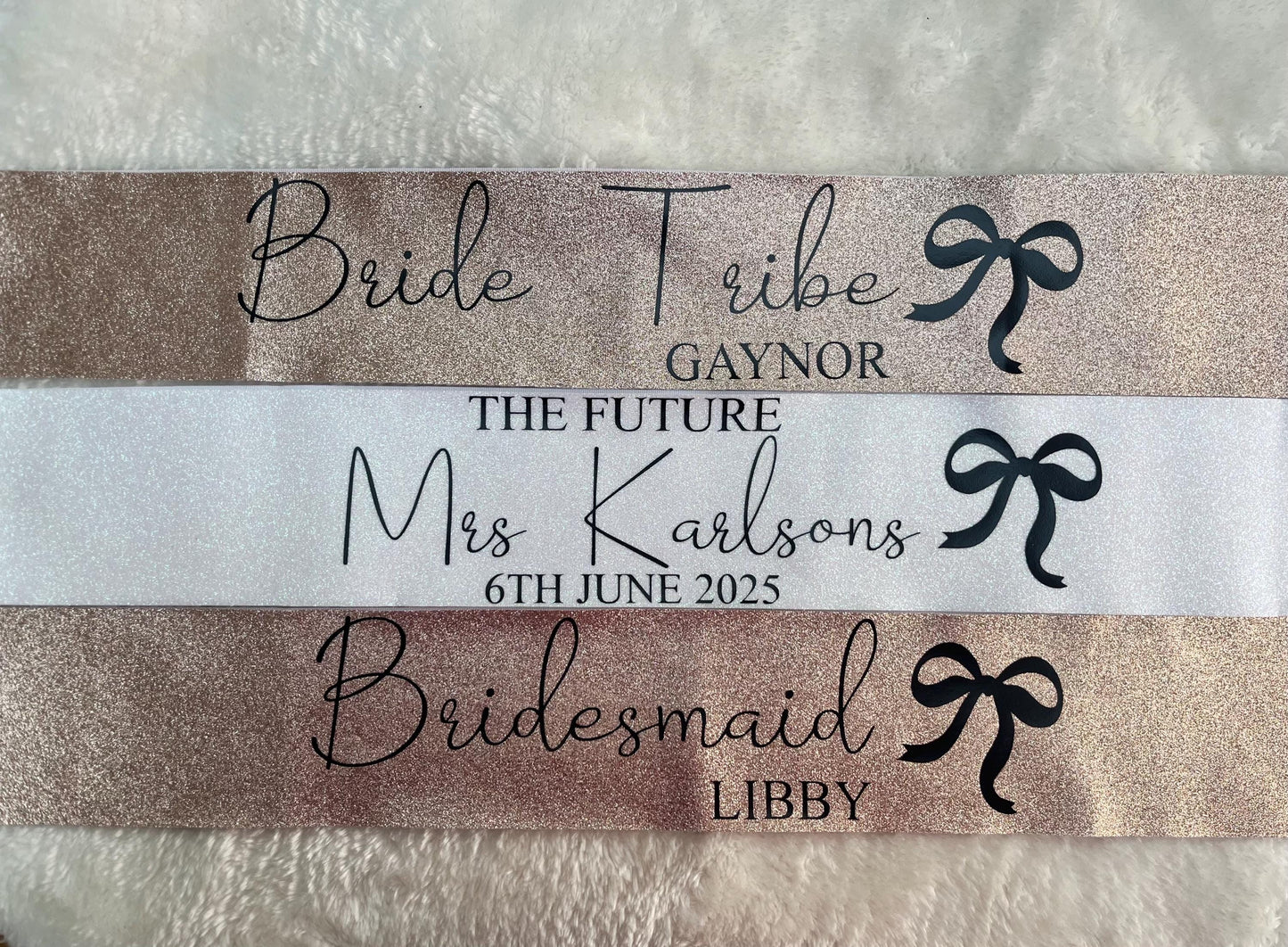 PERSONALISED BRIDAL PARTY GLITTER SASH